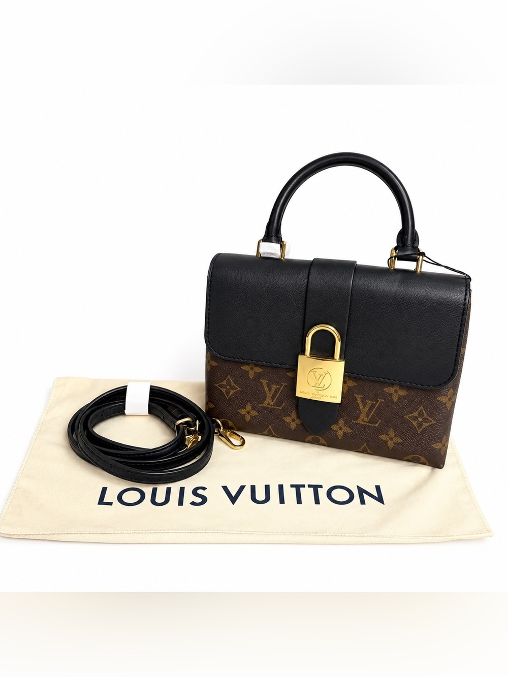 Louis Vuitton Monogram Locky BB Top Handle Crossbody Bag with Dust Bag
